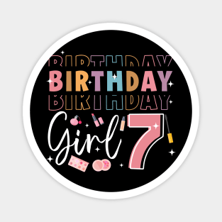 Personalized Make up 7th Birthday Beauty slip over Birthday Girl Gift Make Up Girl Tee Magnet